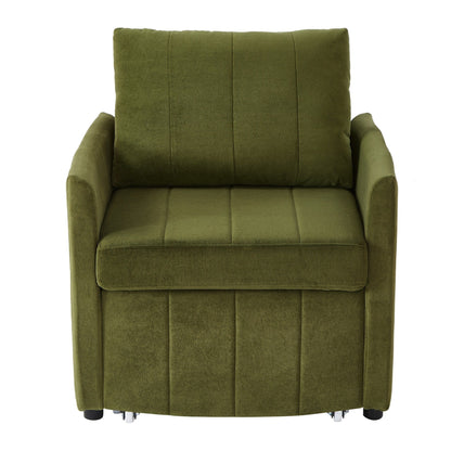 Roomfitters Convertible Sleeper Sofa with Pull-Out Bed 5-Position Adjustable Backrest Side Pockets & Storage Basket