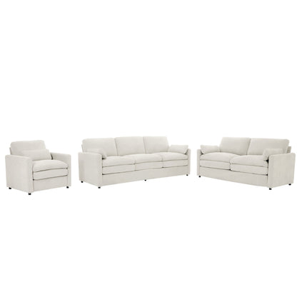 Roomfitters Cozy Oversized Cloud Sofa Group Upholstered 3-Piece Set with Double Plush Cushions for Living Room