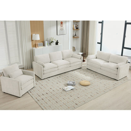 Roomfitters Cozy Oversized Cloud Sofa Group Upholstered 3-Piece Set with Double Plush Cushions for Living Room