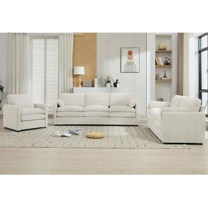 Roomfitters Cozy Oversized Cloud Sofa Group Upholstered 3-Piece Set with Double Plush Cushions for Living Room