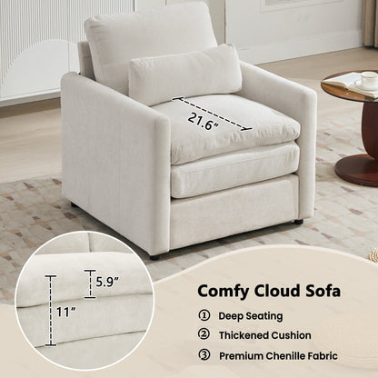 Roomfitters Cozy Oversized Cloud Sofa Group Upholstered 3-Piece Set with Double Plush Cushions for Living Room