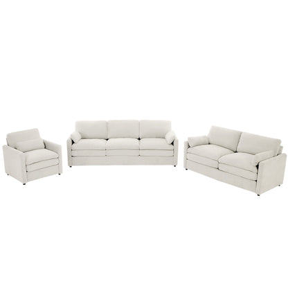 Roomfitters Cozy Oversized Cloud Sofa Group Upholstered 3-Piece Set with Double Plush Cushions for Living Room