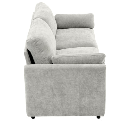 Roomfitters Cozy Oversized Upholstered Loveseat Cloud Sofa with Plush Double Cushion for Living Room, Light Grey