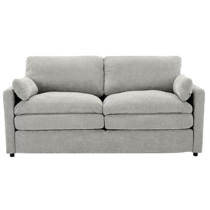 Roomfitters Cozy Oversized Upholstered Loveseat Cloud Sofa with Plush Double Cushion for Living Room, Light Grey