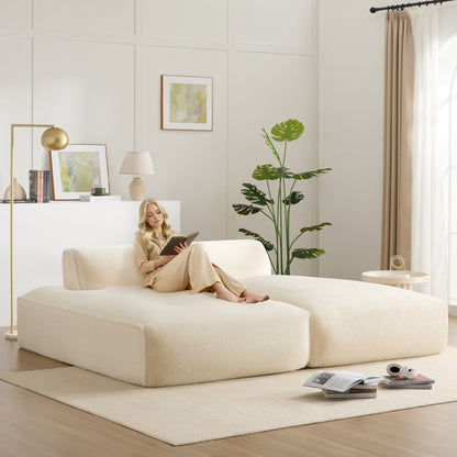 Roomfitters Foam-Filled Modular Sofa Bed with 2-Piece Free Layout, Compressed and No Assembly Floor Couch