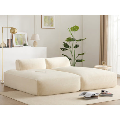 Roomfitters Foam-Filled Modular Sofa Bed with 2-Piece Free Layout, Compressed and No Assembly Floor Couch