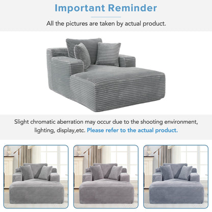 Roomfitters Full-Compressed Chaise Lounge Sleeper Sofa with Removable Pillows Modern Upholstered Couch