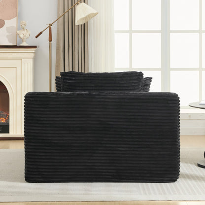 Roomfitters Full-Compressed Chaise Lounge Sleeper Sofa with Removable Pillows Modern Upholstered Couch
