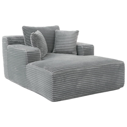 Roomfitters Full-Compressed Chaise Lounge Sleeper Sofa with Removable Pillows Modern Upholstered Couch