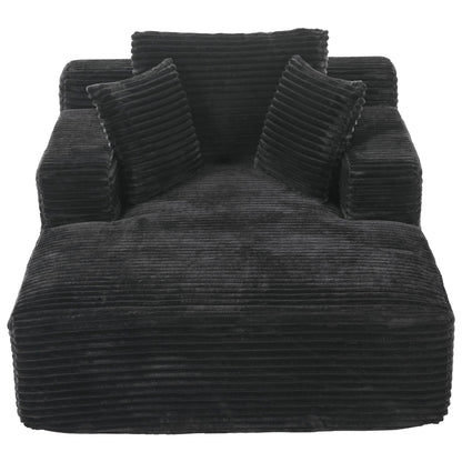 Roomfitters Full-Compressed Chaise Lounge Sleeper Sofa with Removable Pillows Modern Upholstered Couch
