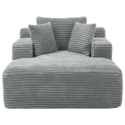 Roomfitters Full-Compressed Chaise Lounge Sleeper Sofa with Removable Pillows Modern Upholstered Couch