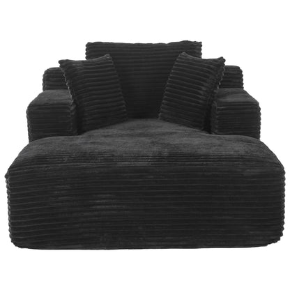 Roomfitters Full-Compressed Chaise Lounge Sleeper Sofa with Removable Pillows Modern Upholstered Couch