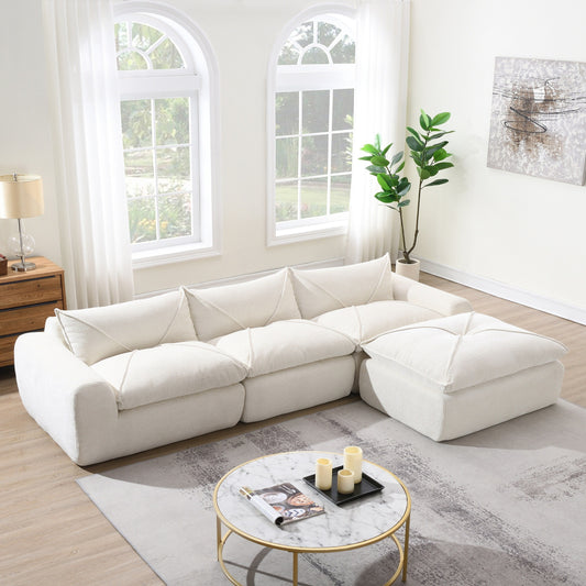 Roomfitters Fully Compressed Sofa with High-Density Foam, Legless Frame-Free Seat and Backrest, No Assembly Needed