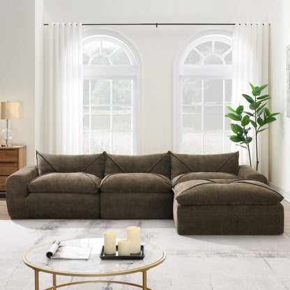 Roomfitters Fully Compressed Sofa with High-Density Foam, Legless Frame-Free Seat and Backrest, No Assembly Needed