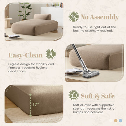 Roomfitters Left-Facing Modular Sofa with Foam-Filled Seat, Compressed Floor Couch for Living Room, No Assembly Needed
