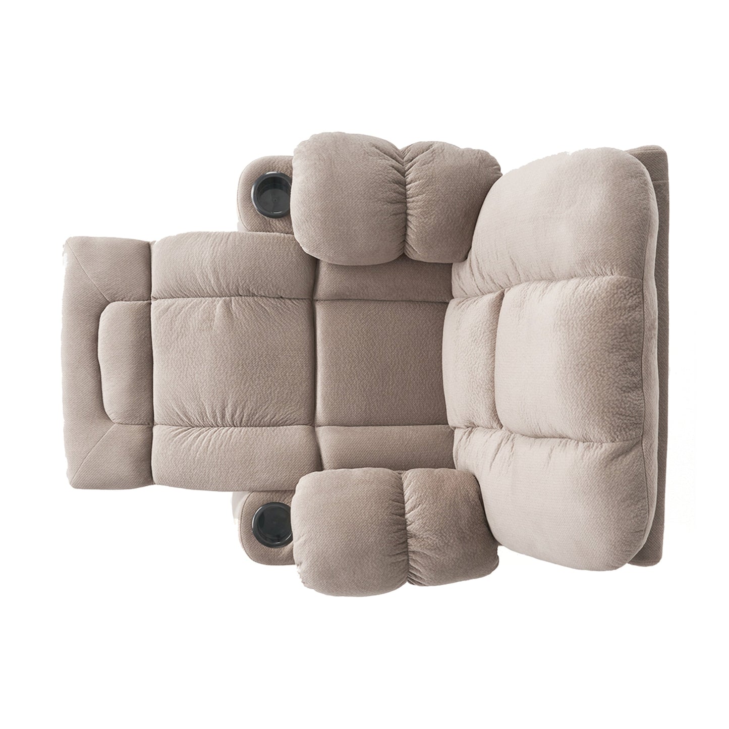 Roomfitters Luxurious Manual Recliner Chair in Chocolate with Skin-Friendly Fabric and Dual Cup Holders
