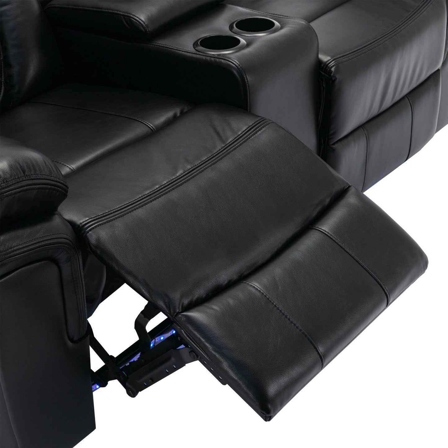 Roomfitters Manual Recliner Loveseat with Hideaway Storage, Dual Cup Holders, and Comfortable Design