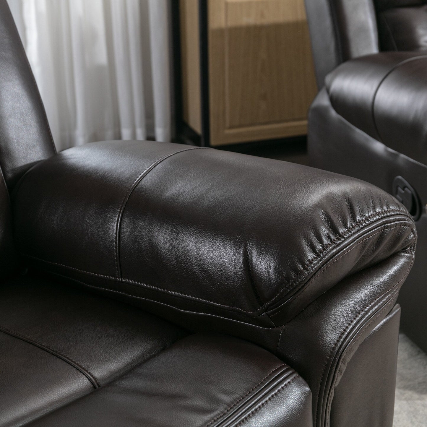 Roomfitters Manual Recliner Loveseat with Hideaway Storage, Dual Cup Holders, and Comfortable Design