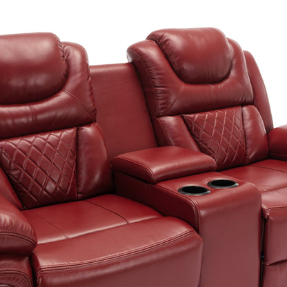 Roomfitters Manual Recliner Loveseat with Hideaway Storage, Dual Cup Holders, and Comfortable Design
