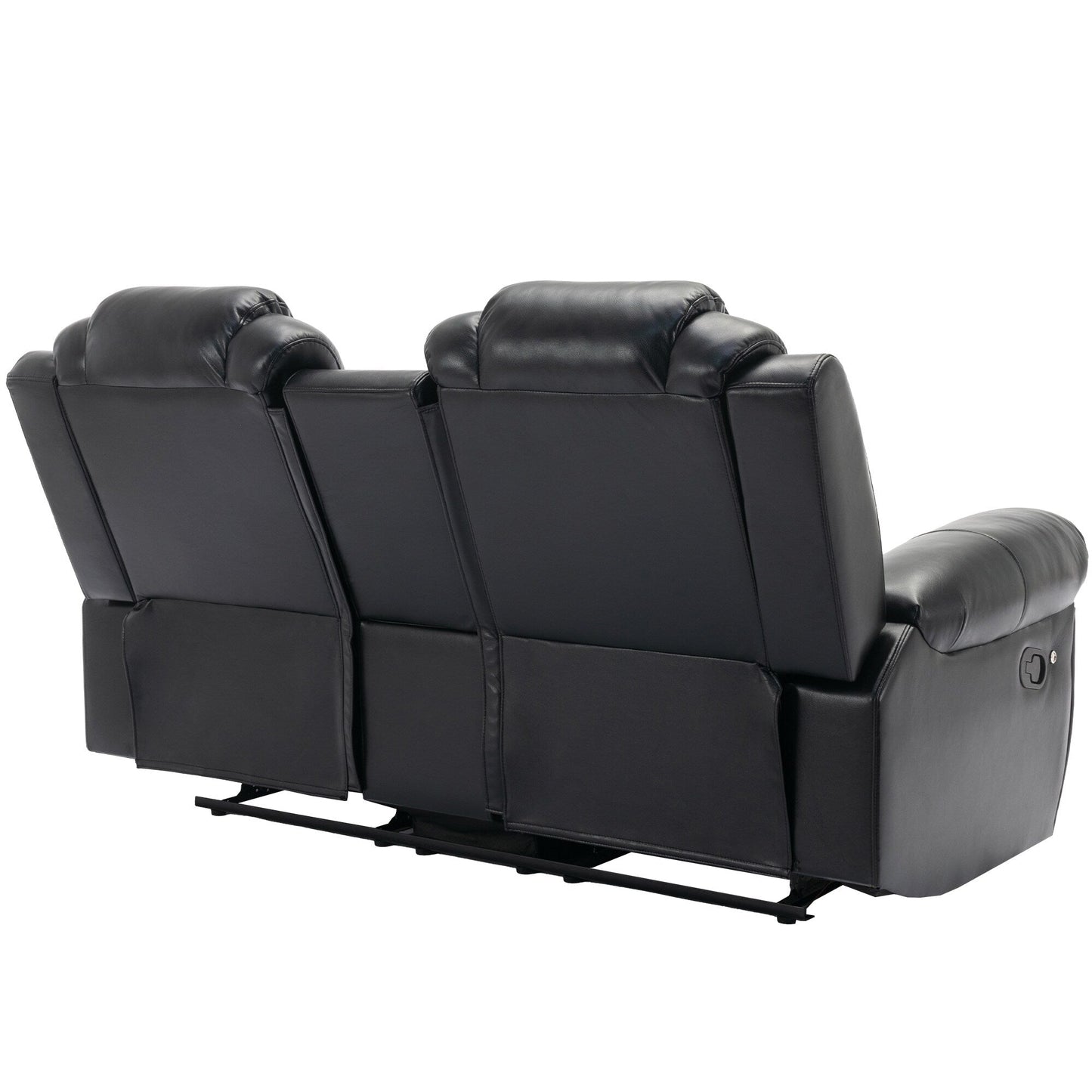 Roomfitters Manual Recliner Loveseat with Hideaway Storage, Dual Cup Holders, and Comfortable Design