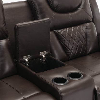 Roomfitters Manual Recliner Loveseat with Hideaway Storage, Dual Cup Holders, and Comfortable Design