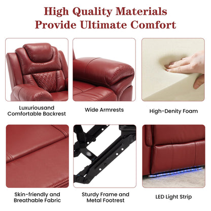 Roomfitters Manual Recliner Loveseat with Hideaway Storage, Dual Cup Holders, and Comfortable Design