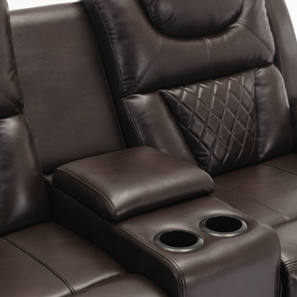 Roomfitters Manual Recliner Loveseat with Hideaway Storage, Dual Cup Holders, and Comfortable Design