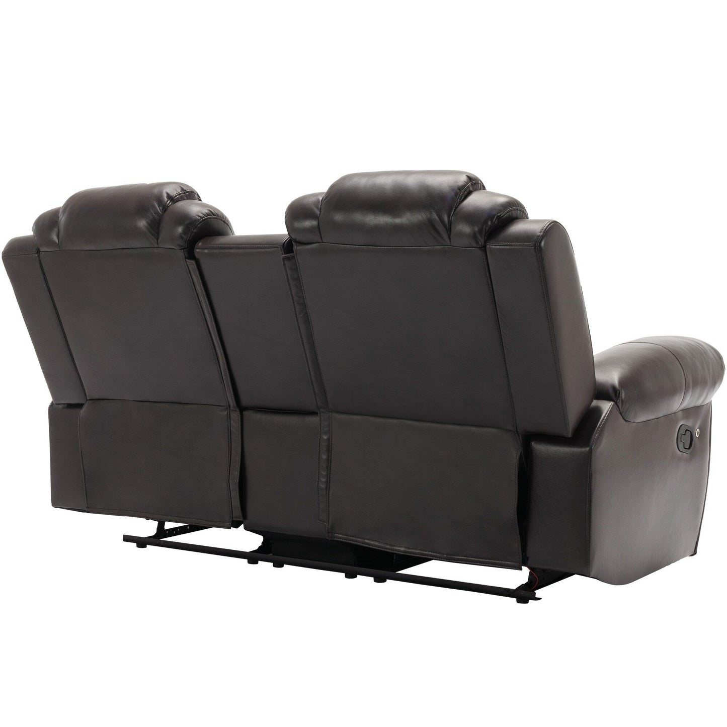 Roomfitters Manual Recliner Loveseat with Hideaway Storage, Dual Cup Holders, and Comfortable Design
