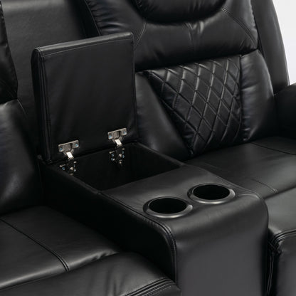 Roomfitters Manual Recliner Loveseat with Hideaway Storage, Dual Cup Holders, and Comfortable Design