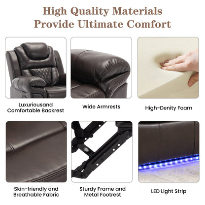 Roomfitters Manual Recliner Loveseat with Hideaway Storage, Dual Cup Holders, and Comfortable Design