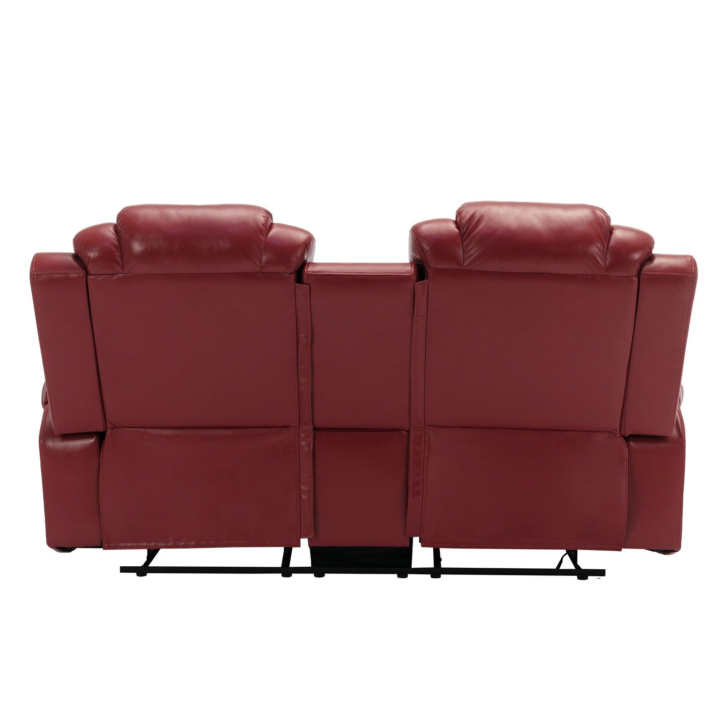 Roomfitters Manual Recliner Loveseat with Hideaway Storage, Dual Cup Holders, and Comfortable Design