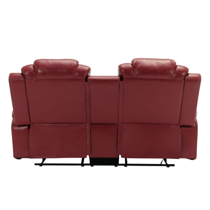 Roomfitters Manual Recliner Loveseat with Hideaway Storage, Dual Cup Holders, and Comfortable Design