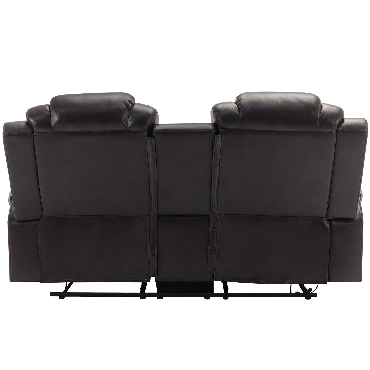 Roomfitters Manual Recliner Loveseat with Hideaway Storage, Dual Cup Holders, and Comfortable Design