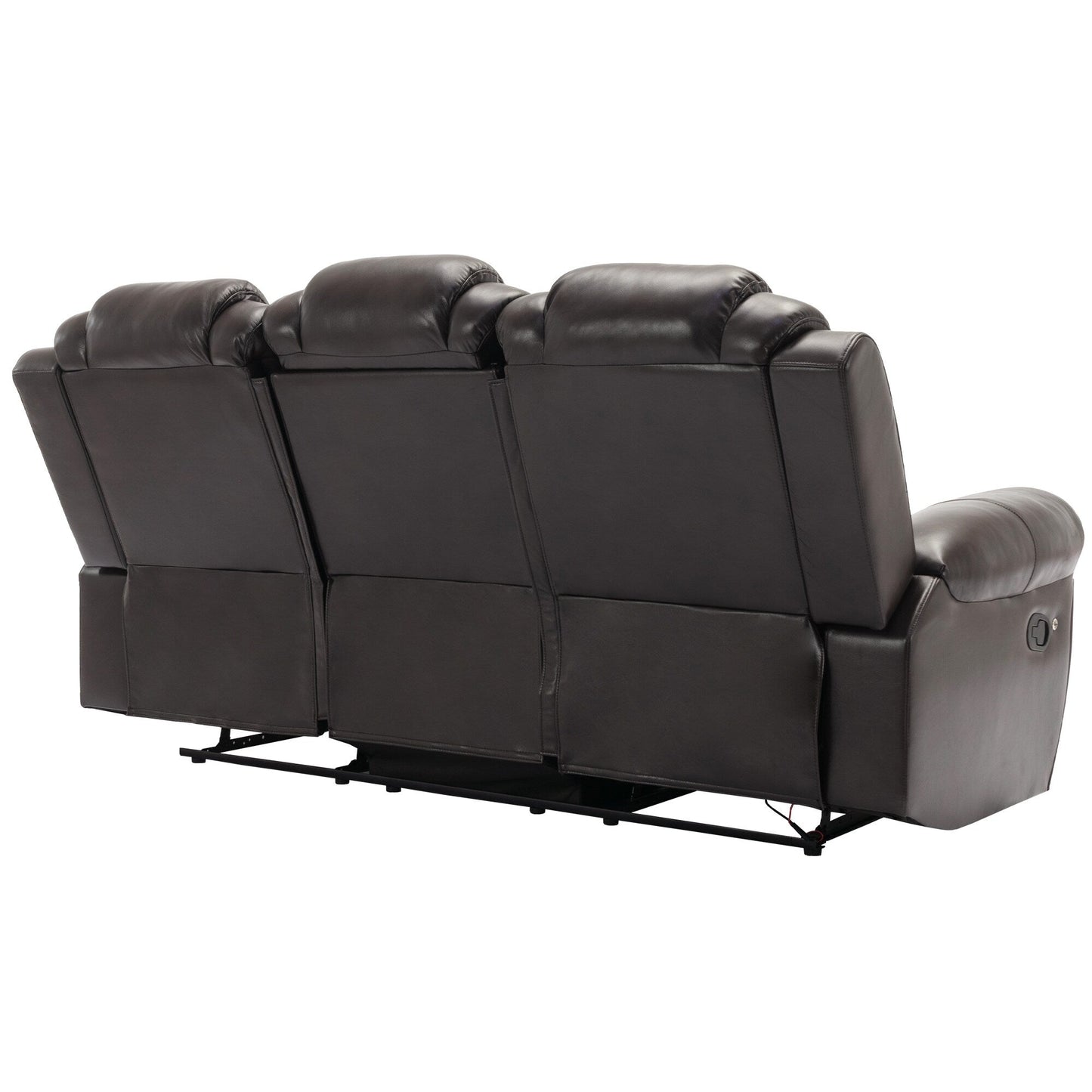 Roomfitters Manual Rocking Recliner Chair with Center Console, Perfect Home Theater Seating for Living Room