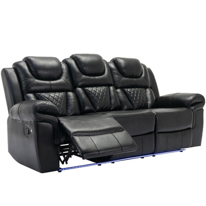 Roomfitters Manual Rocking Recliner Chair with Center Console, Perfect Home Theater Seating for Living Room