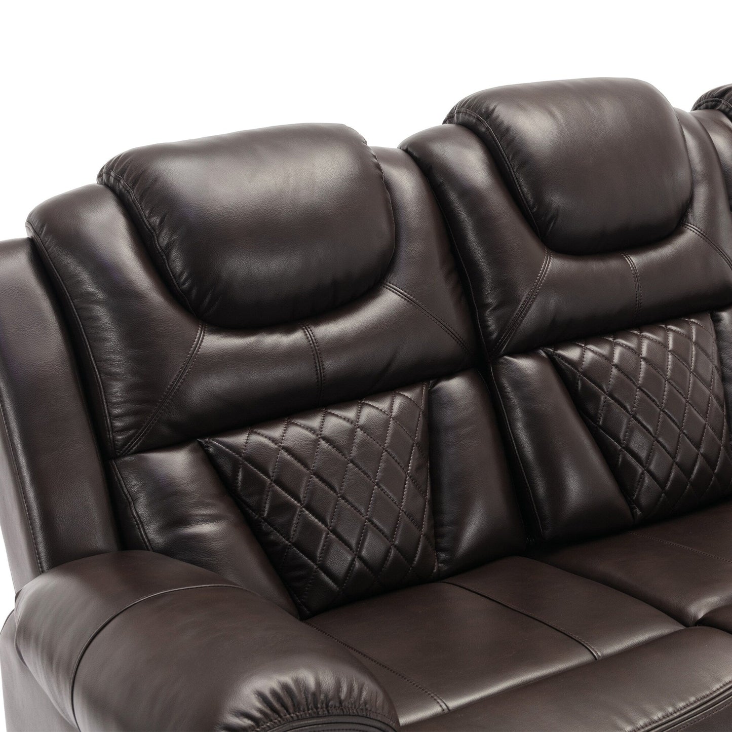 Roomfitters Manual Rocking Recliner Chair with Center Console, Perfect Home Theater Seating for Living Room