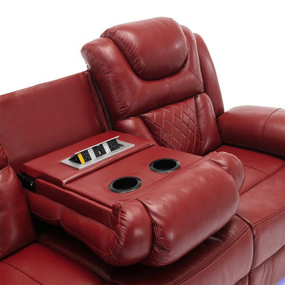 Roomfitters Manual Rocking Recliner Chair with Center Console, Perfect Home Theater Seating for Living Room