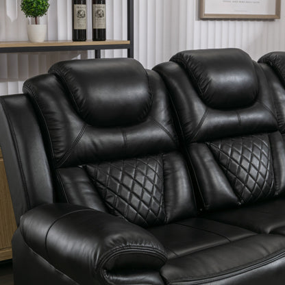 Roomfitters Manual Rocking Recliner Chair with Center Console, Perfect Home Theater Seating for Living Room
