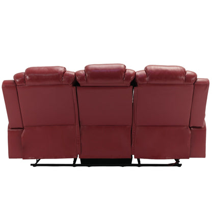 Roomfitters Manual Rocking Recliner Chair with Center Console, Perfect Home Theater Seating for Living Room