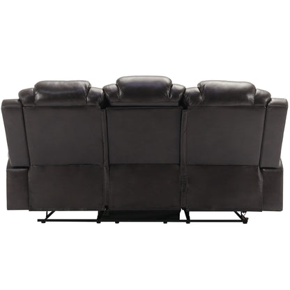 Roomfitters Manual Rocking Recliner Chair with Center Console, Perfect Home Theater Seating for Living Room
