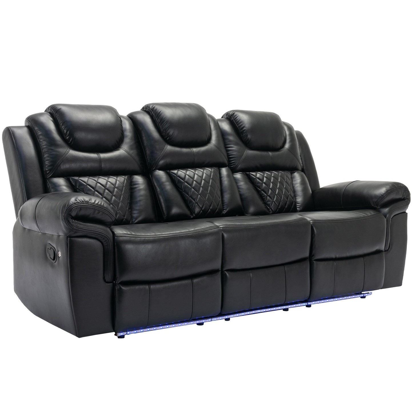 Roomfitters Manual Rocking Recliner Chair with Center Console, Perfect Home Theater Seating for Living Room