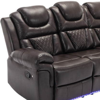 Roomfitters Manual Rocking Recliner Chair with Center Console, Perfect Home Theater Seating for Living Room