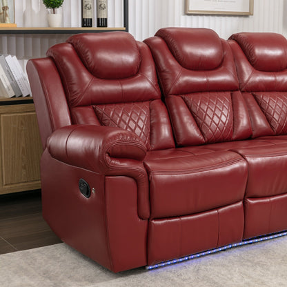 Roomfitters Manual Rocking Recliner Chair with Center Console, Perfect Home Theater Seating for Living Room