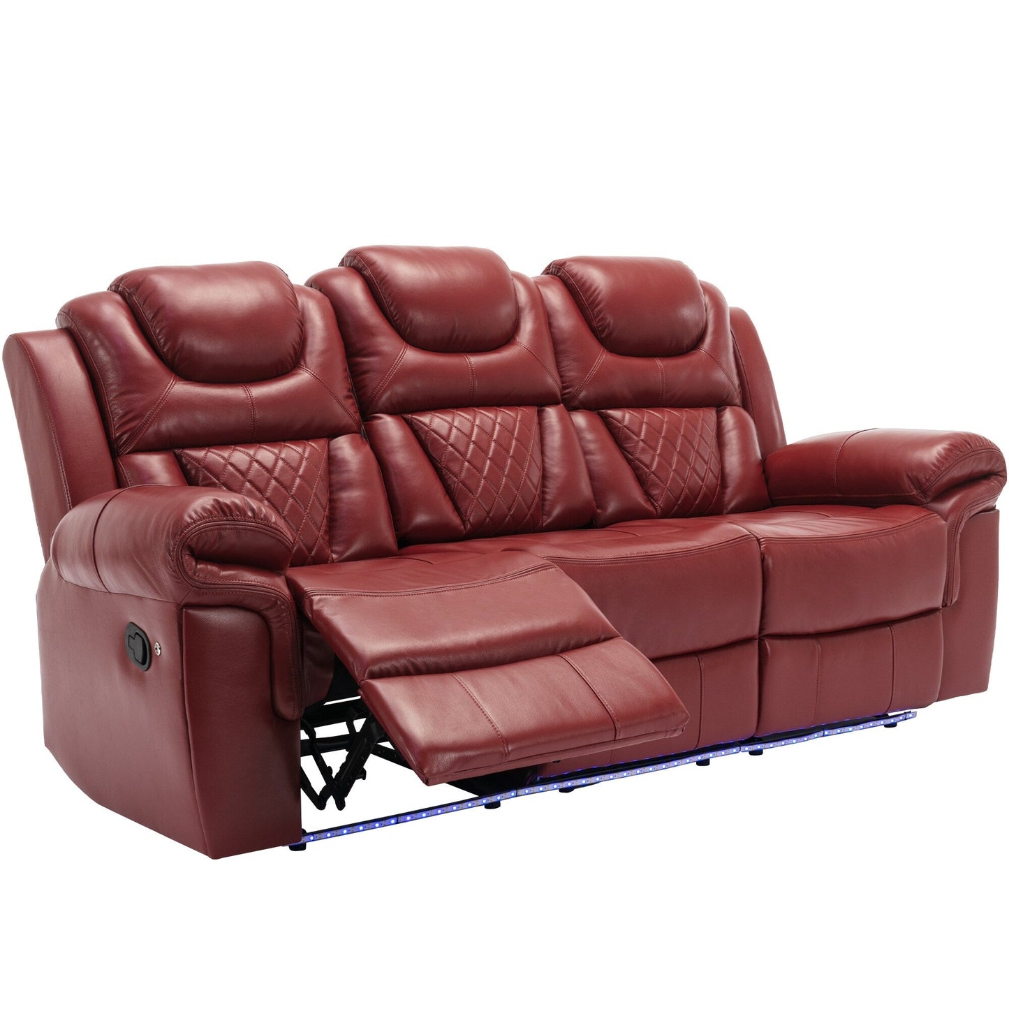 Roomfitters Manual Rocking Recliner Chair with Center Console, Perfect Home Theater Seating for Living Room