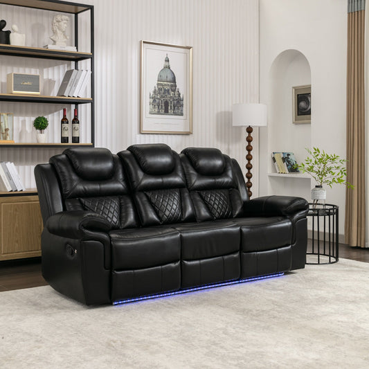 Roomfitters Manual Rocking Recliner Chair with Center Console, Perfect Home Theater Seating for Living Room