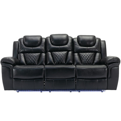 Roomfitters Manual Rocking Recliner Chair with Center Console, Perfect Home Theater Seating for Living Room