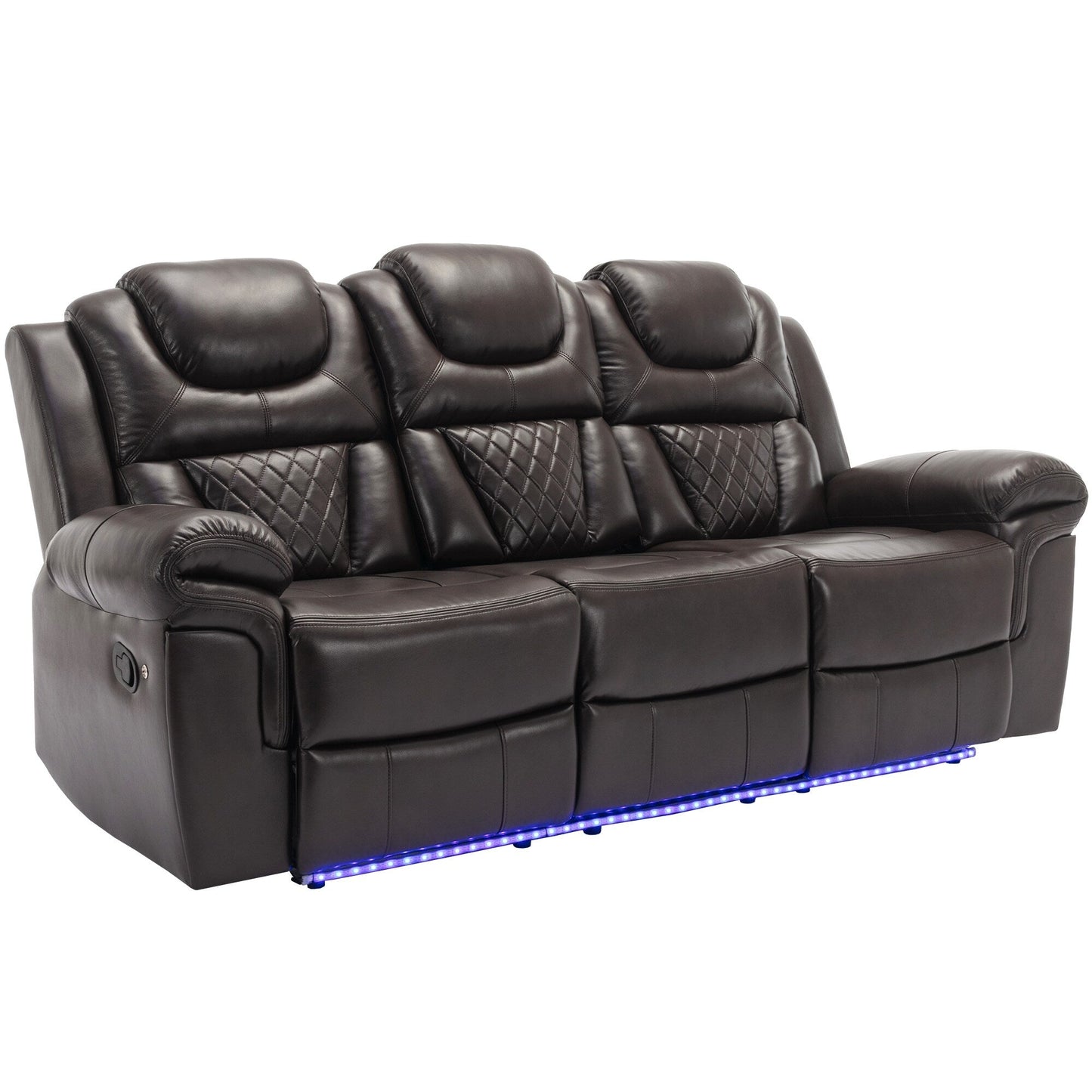 Roomfitters Manual Rocking Recliner Chair with Center Console, Perfect Home Theater Seating for Living Room