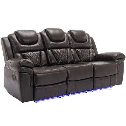 Roomfitters Manual Rocking Recliner Chair with Center Console, Perfect Home Theater Seating for Living Room