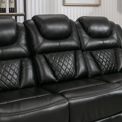 Roomfitters Manual Rocking Recliner Chair with Center Console, Perfect Home Theater Seating for Living Room