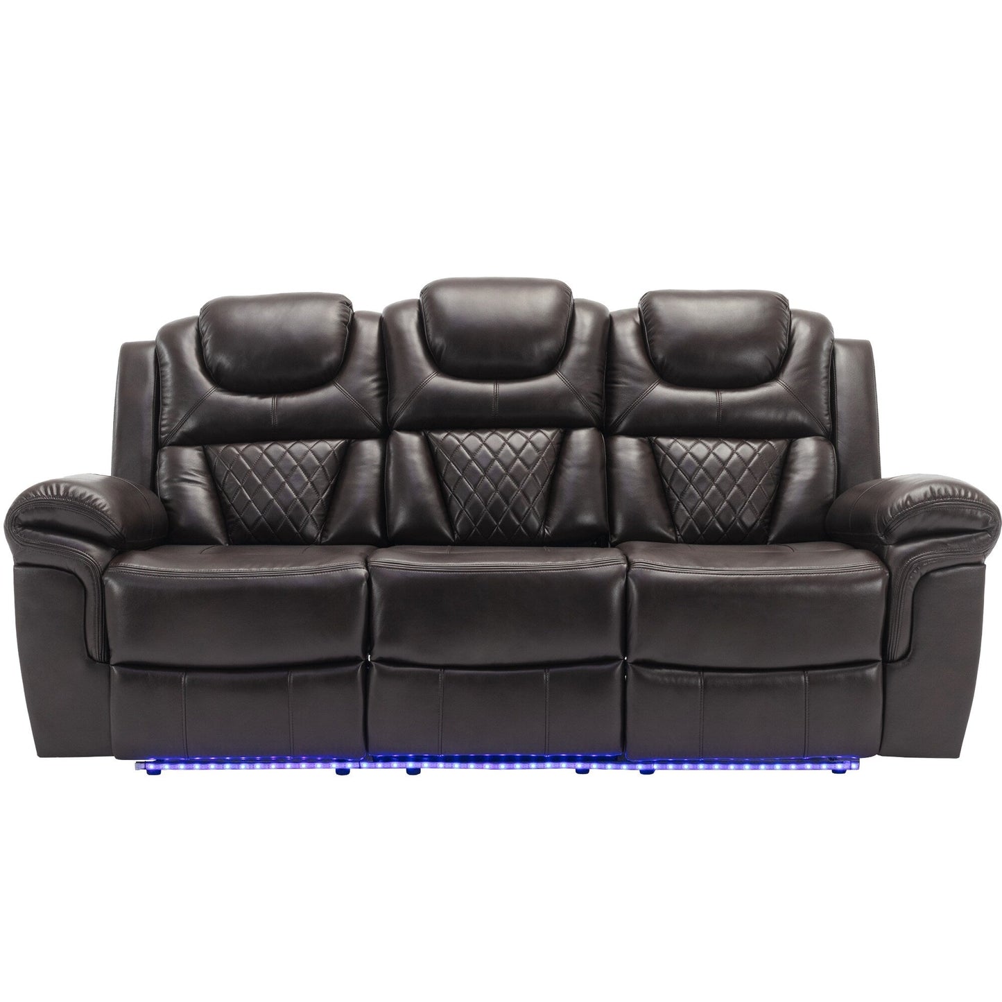Roomfitters Manual Rocking Recliner Chair with Center Console, Perfect Home Theater Seating for Living Room